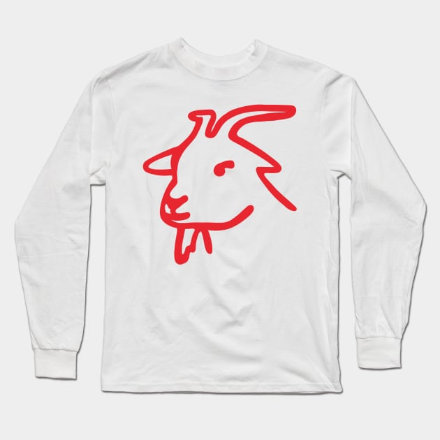 Simone Biles Greatest of All Time Red GOAT Drawing Long Sleeve T-Shirt by GrellenDraws